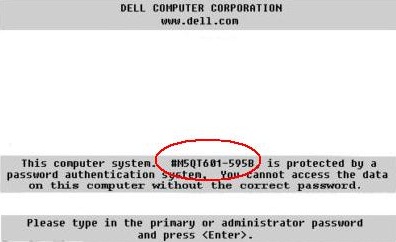 Dell unlock password