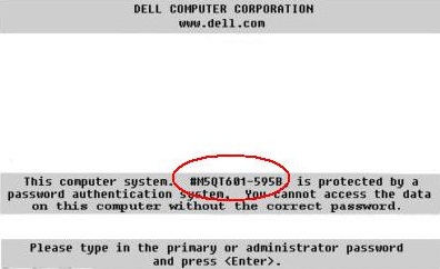 Dell unlock password
