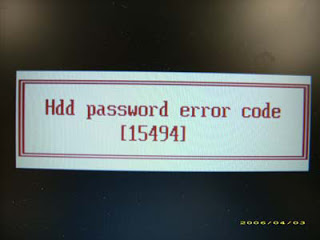 hdd password error code